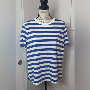 Old Navy Blue and White Striped Tee